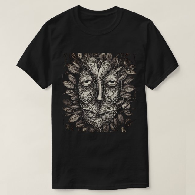T - Shirt mit schwarzem und weißem Scratchboard (Design vorne)