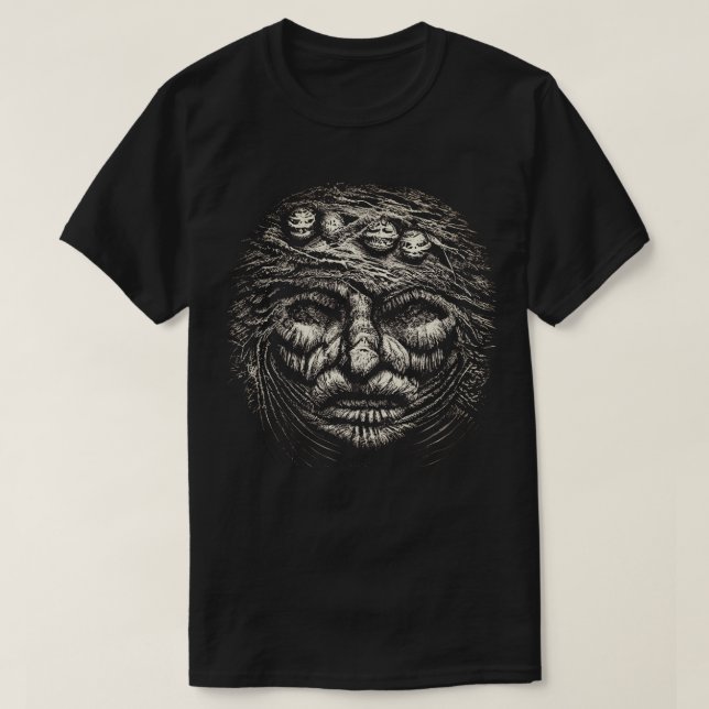 T - Shirt mit schwarzem und weißem Scratchboard (Design vorne)