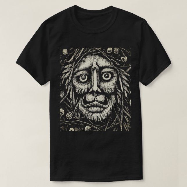 T - Shirt mit schwarzem und weißem Scratchboard (Design vorne)