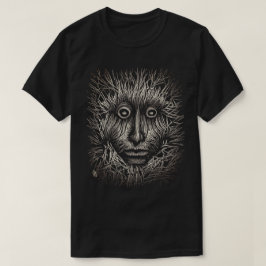 T - Shirt mit schwarzem und weißem Scratchboard