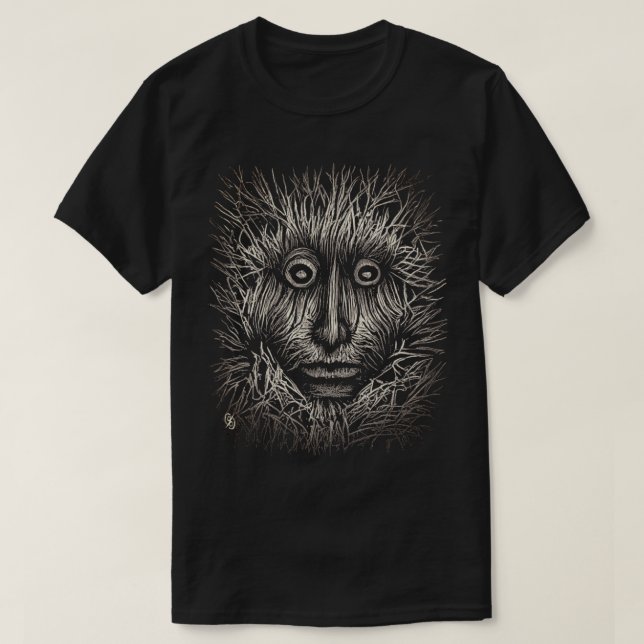 T - Shirt mit schwarzem und weißem Scratchboard (Design vorne)