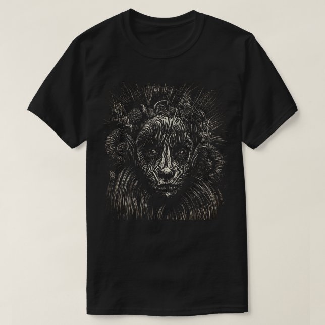 T - Shirt mit schwarzem und weißem Scratchboard (Design vorne)