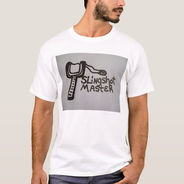 T-Shirt mit Slingshotentwurf: SLINGSHOT-MEISTER (Vorderseite)