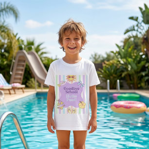 T-Shirt mit Streifen und Aufschrift 'Goodbye Schoo