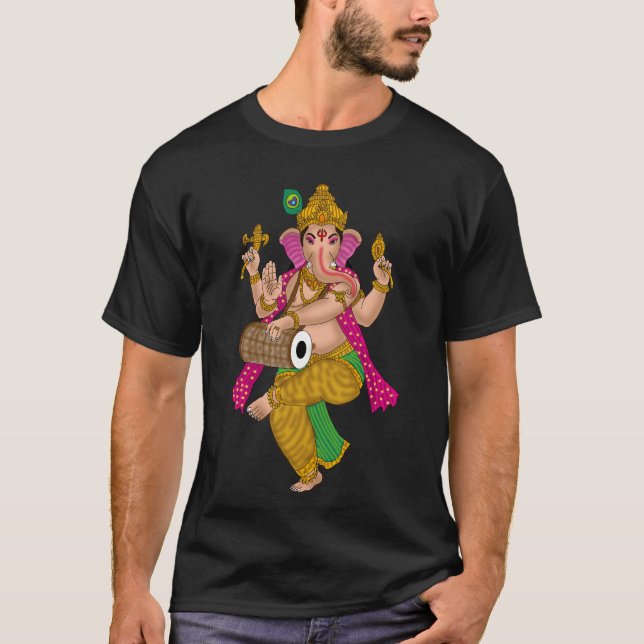 T-Shirt mit tanzendem Ganesha (Vorderseite)