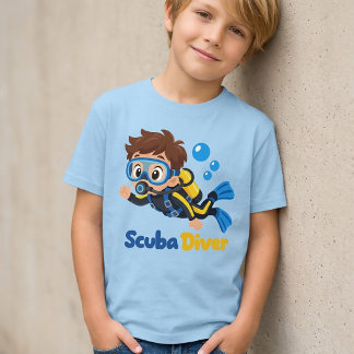 T-Shirt mit Taucher-Cartoon für Jungen
