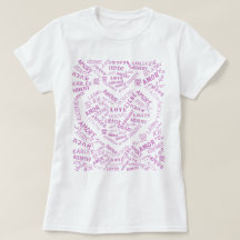 T - Shirt mit Text Mehrsprachige Liebe Word Herz