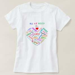 T - Shirt mit Text Multi Language Liebe Word