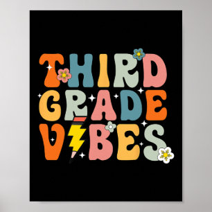 T-Shirt mit Third-Grade-Vibes 3. Retro Zurück zur Poster