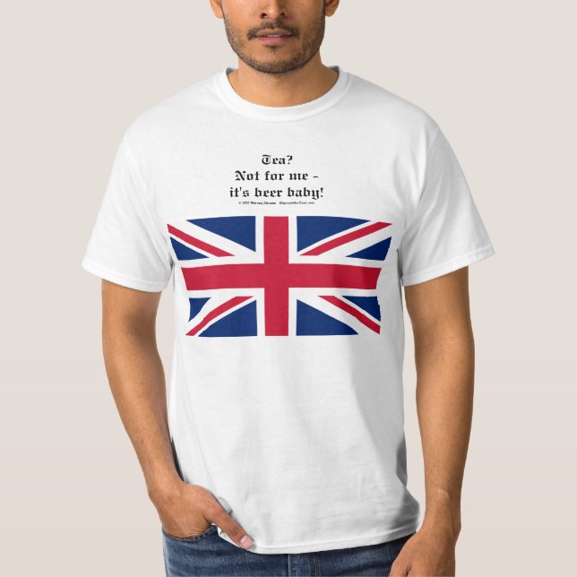 T - Shirt mit Union Jack (UK) Tea? Nicht für mich. (Vorderseite)