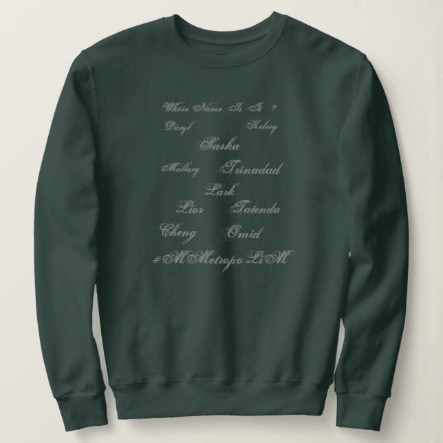 T - Shirt mit Unisex-Namen an der Vorderseite, (Design vorne)