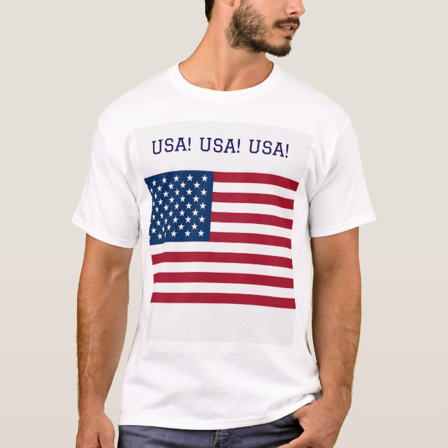 T-Shirt mit US- und Union Jack-Flaggen (Vorderseite)