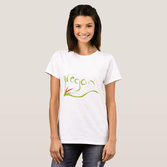 T - Shirt mit veganer Mitteilung (Vorne ganz)