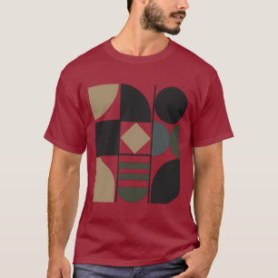 T-Shirt mit verschiedenen Formen in Dunkel