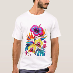 T-Shirt mit Vintage-Botanik-All-Over-Muster