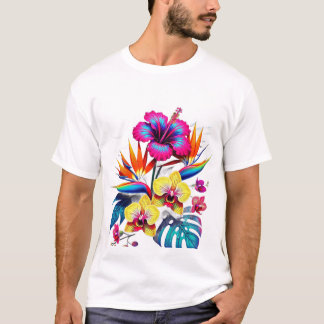 T-Shirt mit Vintage-Botanik-All-Over-Muster