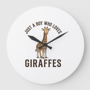 T-Shirt mit Vintage-Gravur für Jungen, die Giraffe Große Wanduhr