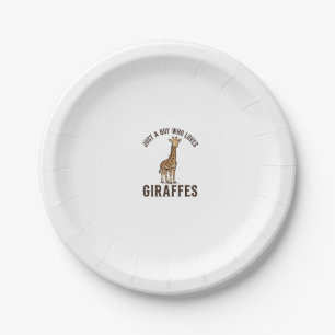 T-Shirt mit Vintage-Gravur für Jungen, die Giraffe Pappteller