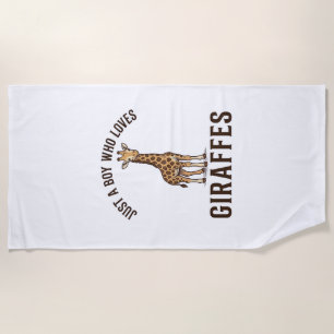 T-Shirt mit Vintage-Gravur für Jungen, die Giraffe Strandtuch