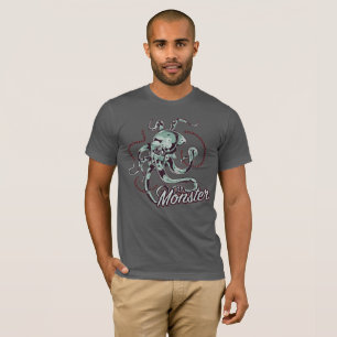 T-Shirt mit Vintage-Oktopus-Grafik und Seeungeheue