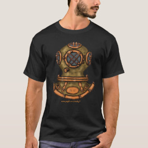 T-Shirt mit Vintage-Tauchhelm-Grafik