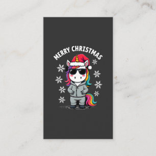 T-Shirt mit Weihnachts-Einhorn und Santa-Hut (3) Visitenkarte