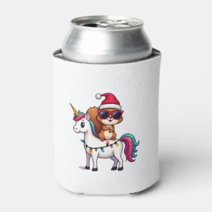 T-Shirt mit Weihnachtslichtern Eichhörnchen reitet Dosenkühler