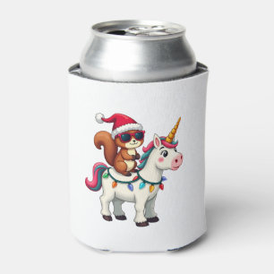 T-Shirt mit Weihnachtslichtern und Eichhörnchen au Dosenkühler