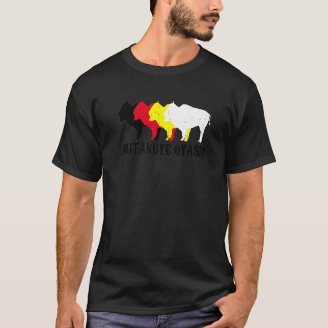 T-shirt Mitakuye Oyasin Oglala Lakota Chef sioux (Devant)