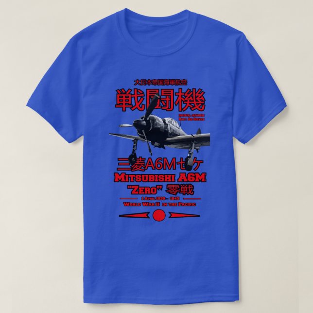 T-shirt Mitsubishi A6M Zero A6M Avion de chasse (Design devant)