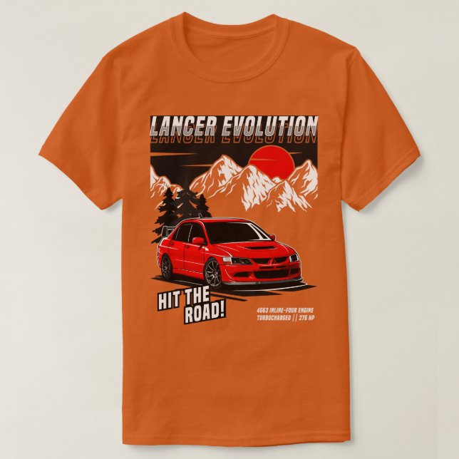 T-shirt Mitsubishi Lancer Evo VIII Lancer Evolution (Design devant)