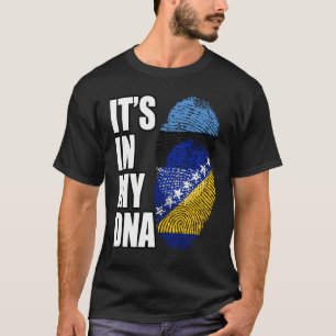 T-shirt Mix ADN drapeau patrimoine bosnien et estonien