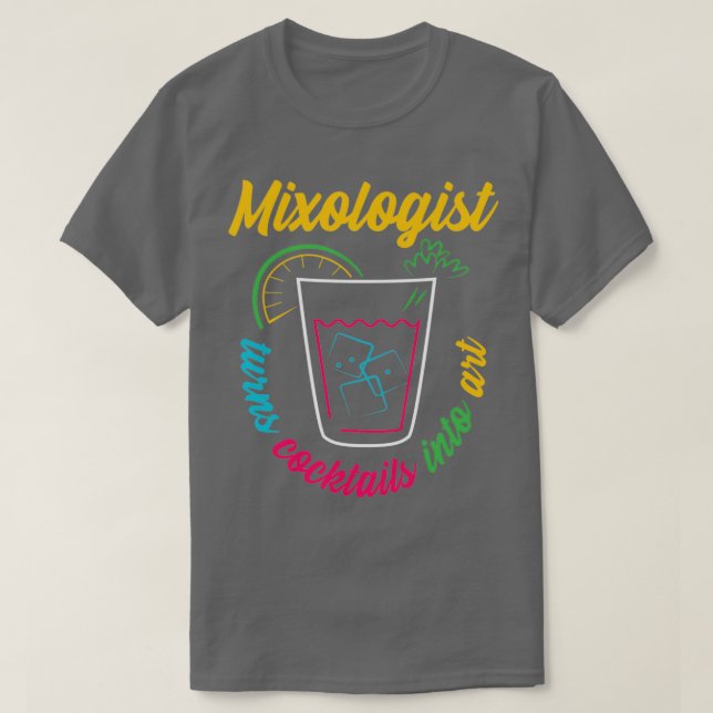 T-shirt Mixologue Cocktail Bartender (Design devant)