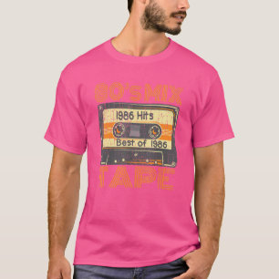 T-shirt Mixtape Rétro 80's Cassette Audio Vintage 1986 Né
