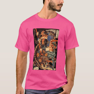T-shirt Miyamoto Musashi combat le requin Art Vintage japo