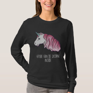 T-shirt ML "Future fan de licorne inside" noir