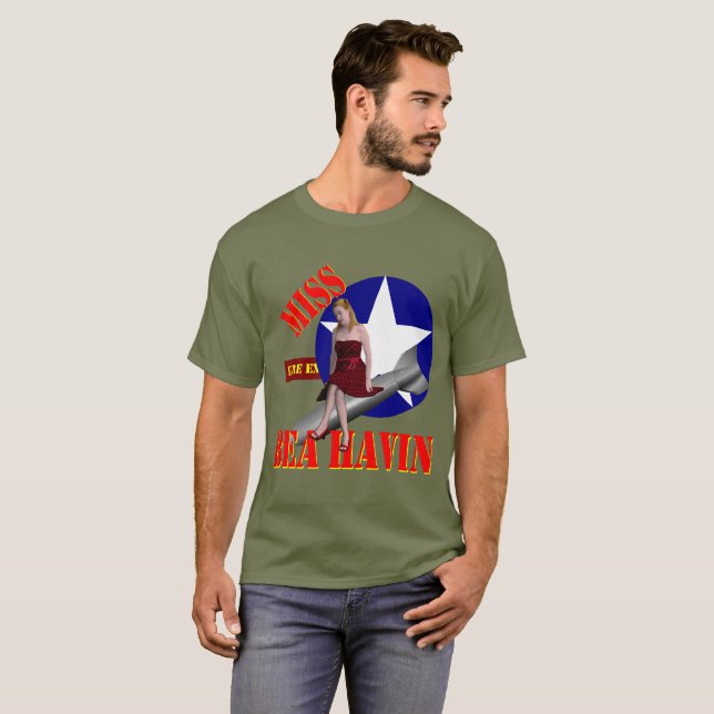 T-shirt Mlle Behavin'1944 de bombardier de 2ÈME GUERRE (Devant entier)