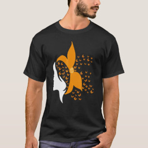 T-shirt Mme Butfly Orange Ruban Sclérose en plaques Awar