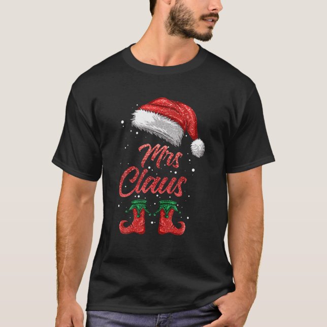 T-shirt Mme Claus Matching Family Joyeux Noël Père Noël Fu (Devant)