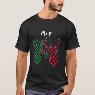 T-shirt Mme Deer Correspondant Pajama Famille Rouge Plaid