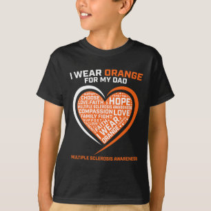 T-shirt Mme Je Porte Orange Pour Mon Père Sclérose Multipl