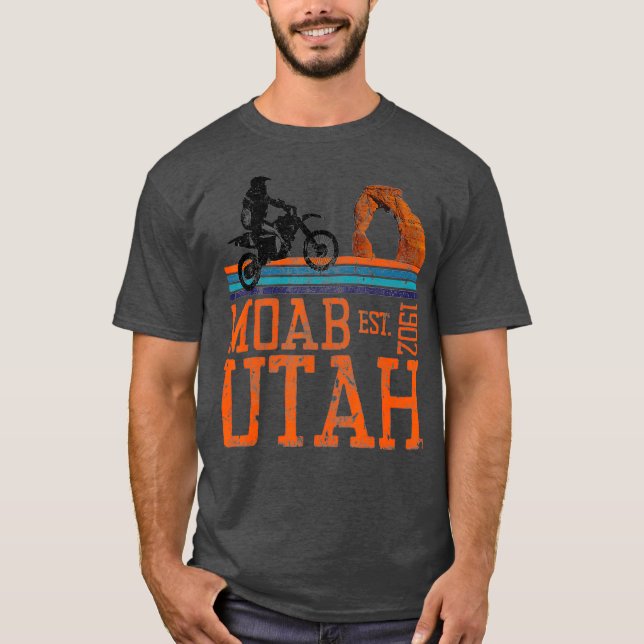 T-shirt Moab Utah Arches Desert Off Road Dirt Bike Retro (Devant)