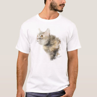 T-shirt "Mocha le chat en mode chasse" - Dessin pastel