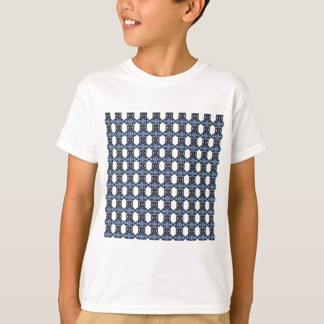 T-shirt Mod Retro Blue Abstrait Scarab Motif (Devant)