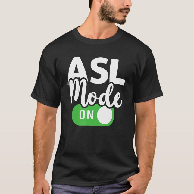 T-shirt Mode ASL sur interprète Traducteur Signet main Lan (Devant)
