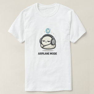 T-shirt Mode Avion Activé - Personnage Fatigué Mignon avec