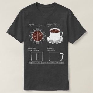 T-shirt Mode CAO : Café, Engrenages et Chaos