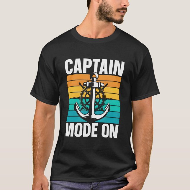 T-shirt Mode Capitaine Activé Propriétaire de Bateau Navir (Devant)