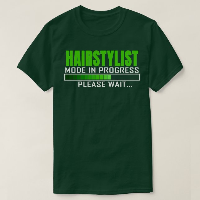 T-shirt Mode coiffeuse en cours Veuillez patienter Funny Q (Design devant)