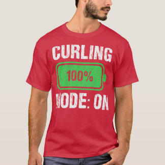T-shirt Mode Curling Sur Batterie Drôle Lecteur Curling